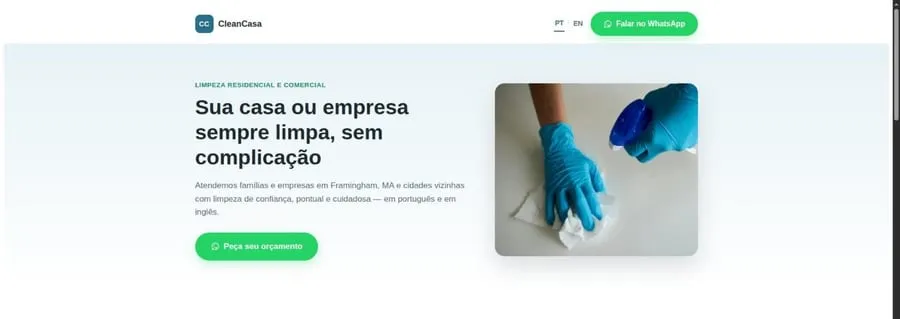 Prévia do site CleanCasa